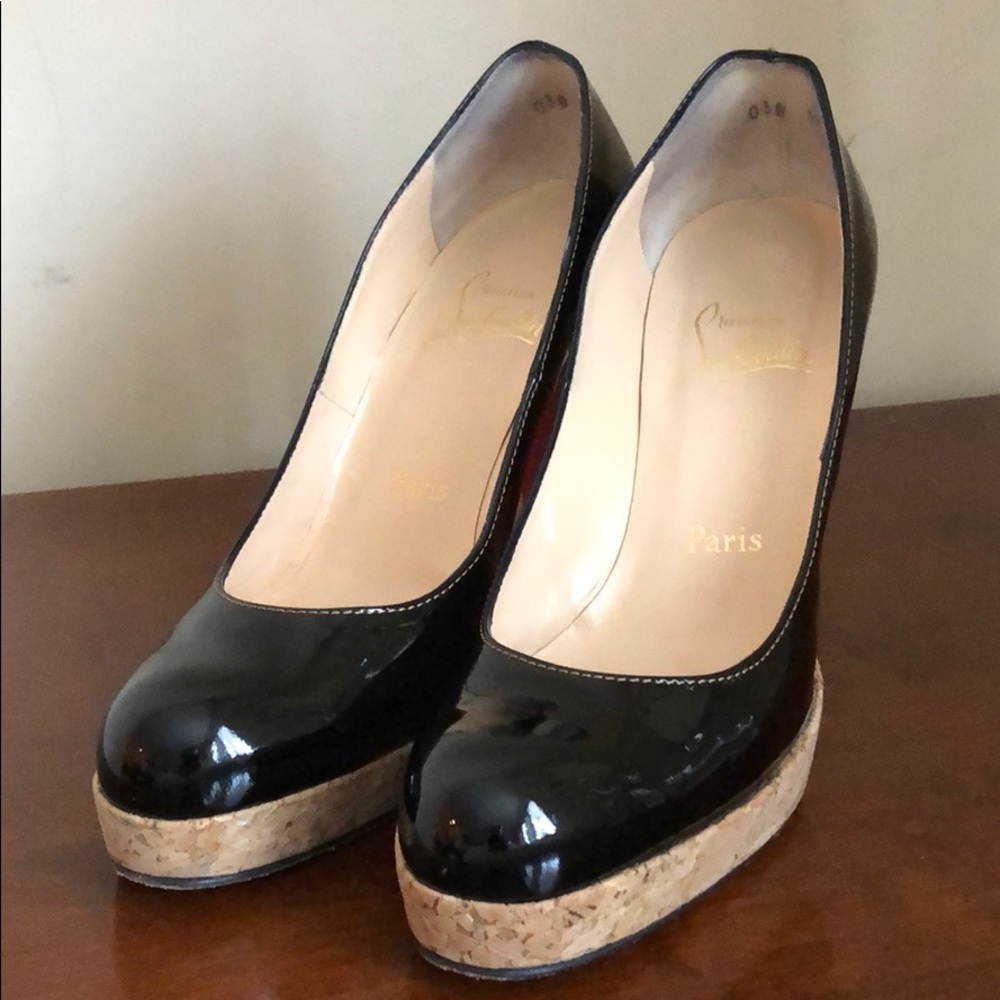 Christian Louboutin patent platforms